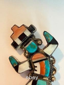 ZUNU Rainbow Dancer Gemstone Inlay Sterling Pin 2
