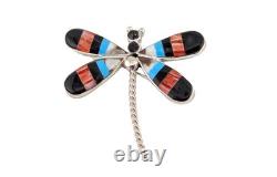 Zuni Angus Ahiyite Signed Dragonfly Pendant and Brooch Native American Jewelry
