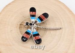 Zuni Angus Ahiyite Signed Dragonfly Pendant and Brooch Native American Jewelry