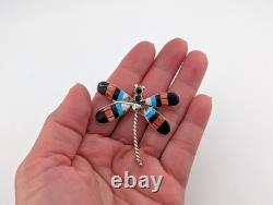 Zuni Angus Ahiyite Signed Dragonfly Pendant and Brooch Native American Jewelry