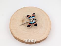 Zuni Angus Ahiyite Signed Dragonfly Pendant and Brooch Native American Jewelry