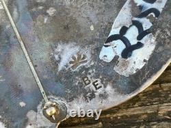 Zuni Ben Eustace Carved Turquoise Floral Pin Pendant Enhancer Y