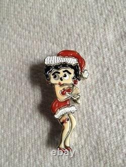 Zuni BettyBoop Pin Sterling Silver Inlaid signed br2436