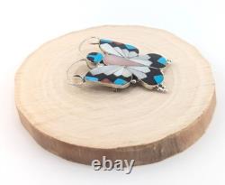 Zuni Butterfly Multi Stones Inlay Handmade Pin Pendant Native American Jewelry