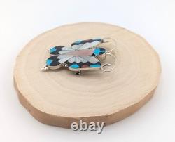 Zuni Butterfly Multi Stones Inlay Handmade Pin Pendant Native American Jewelry