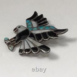 Zuni Eagle Brooch Pin Native American Vintage