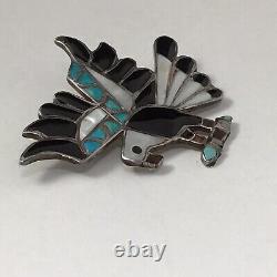 Zuni Eagle Brooch Pin Native American Vintage