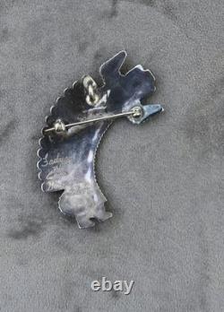 Zuni Fadrian Bowanni Rainbow Dancer Brooch or Pendant Sterling & Gem inlay