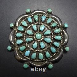 Zuni HOMER VACIT Sterling Silver TURQUOISE Petit Point Cluster 2 PIN/BROOCH