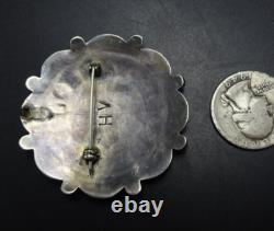 Zuni HOMER VACIT Sterling Silver TURQUOISE Petit Point Cluster 2 PIN/BROOCH