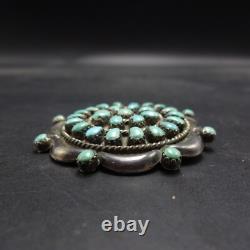Zuni HOMER VACIT Sterling Silver TURQUOISE Petit Point Cluster 2 PIN/BROOCH