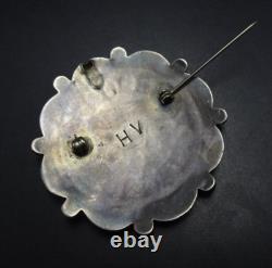 Zuni HOMER VACIT Sterling Silver TURQUOISE Petit Point Cluster 2 PIN/BROOCH