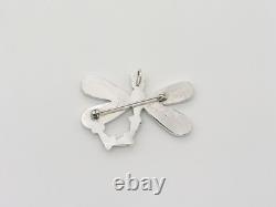 Zuni Handmade Sterling Silver & Turquoise Dragonfly Pin / Pendant