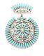 Zuni Handmade Sterling Silver Turquoise Needlepoint Pin Cl & Sw