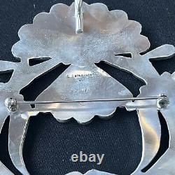 Zuni Handmade Sterling Silver Water Bird Inlay Pin/Pendant -Lynnette Lawakete
