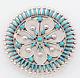 Zuni Handmade Sterling With Petit Point Sleeping Beauty Turquoise Pin/pendant