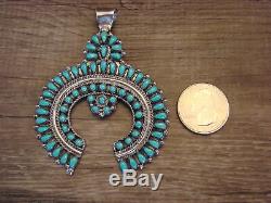 Zuni Indian Jewelry Handmade Turquoise Cluster Pin/Pendant by Maryann Chavez