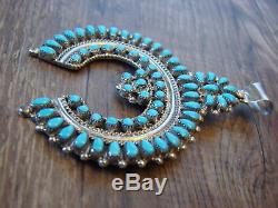 Zuni Indian Jewelry Handmade Turquoise Cluster Pin/Pendant by Maryann Chavez