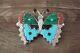 Zuni Indian Jewelry Sterling Silver Inlay Butterfly Pin/pendant T. Pinto