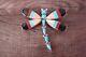Zuni Indian Sterling Silver Turquoise Inlay Dragonfly Pin/pendant! A. Ahiyite