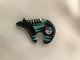 Zuni Inlay Handmade Bear Pin Pendant Brooch Stamped