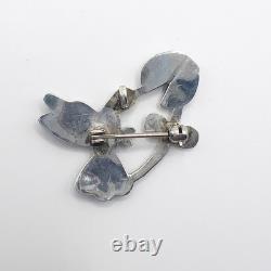 Zuni Inlay Hummingbird Pin Pendant Sterling Silver Turquoise Coral MOP Onyx VTG