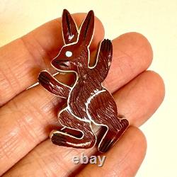 Zuni Inlay Rabbit Pipestone Pendant Justin Natawa Turquoise Sterling Pin Native Zuni Inlay Rabbit Pipestone Pendant Justin Natawa Turquoise Sterling Pin Native