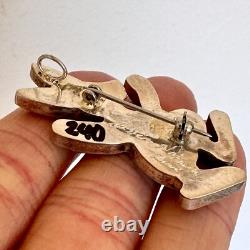 Zuni Inlay Rabbit Pipestone Pendant Justin Natawa Turquoise Sterling Pin Native Zuni Inlay Rabbit Pipestone Pendant Justin Natawa Turquoise Sterling Pin Native