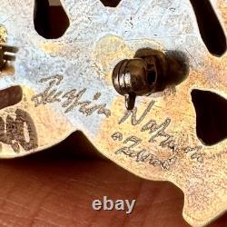 Zuni Inlay Rabbit Pipestone Pendant Justin Natawa Turquoise Sterling Pin Native Zuni Inlay Rabbit Pipestone Pendant Justin Natawa Turquoise Sterling Pin Native