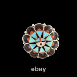 Zuni Inlay Sunface Pin/Pendant by Delvin Gaspar