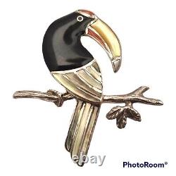 Zuni Inlay Toucan bird Pin Brooch native American