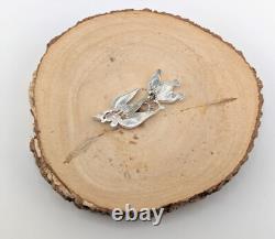 Zuni Jewelry Hummingbird Inlay White Shell and Turquoise Pendant Brooch Pin