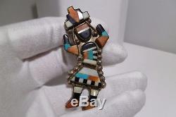 Zuni Lambert Homer Inlay Rainbow Man Pin Pendant Multi Stone Inlay Vintage