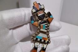 Zuni Lambert Homer Inlay Rainbow Man Pin Pendant Multi Stone Inlay Vintage