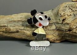 Zuni MICKEY MOUSE Pin Pendant Paula Leekity inlay Zunitoons Zunitoon