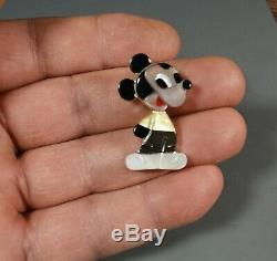 Zuni MICKEY MOUSE Pin Pendant Paula Leekity inlay Zunitoons Zunitoon