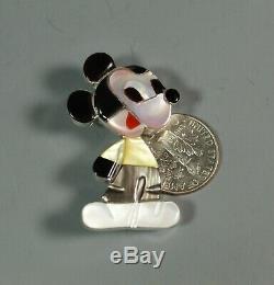 Zuni MICKEY MOUSE Pin Pendant Paula Leekity inlay Zunitoons Zunitoon