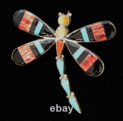 Zuni Multi-Stone Inlay Dragonfly Pin/Pendant