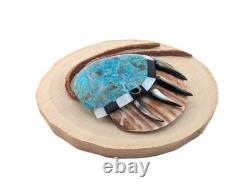 Zuni Multi Stones Inlay Bear Claw Shell Pendant Design Native American Jewelry