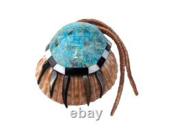 Zuni Multi Stones Inlay Bear Claw Shell Pendant Design Native American Jewelry