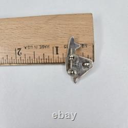 Zuni Native American Sterling Silver Multi Stone Inlay Turtle Pin Brooch Pendant