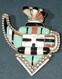 Zuni Native American Sterling Silver & Stone Inlay Kachina Mask Pin/pendant