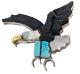 Zuni Native American Turquoise And Jet Eagle Pin And Pendant Sku#228451