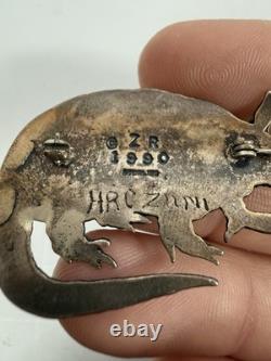 Zuni Navajo Sterling Silver Armadillo Pin Signed HRC Zuni And ZR 1990