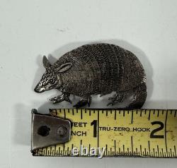 Zuni Navajo Sterling Silver Armadillo Pin Signed HRC Zuni And ZR 1990