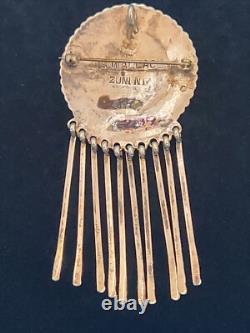 Zuni Needlepoint Pendant/Pin withdangle (65 pcs) signed S. WALLACE Sterling Silver