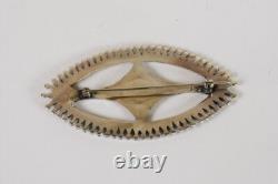 Zuni Needlepoint Pin, ca 1970. Very fine stonework and open sterling silver work