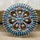 Zuni Needlepoint Sterling & Turquoise Pin/pendant-native American-v. Johnson