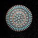 Zuni Petit Point Pendant/pin By Connie Seowtewa, Sterling Silver & Turquoise