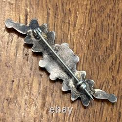 Zuni Petit Point Snakeye Turquoise Sterling Silver Pin Brooch 2 Vintage 13